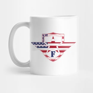 Letter F American Flag Monogram Initial Mug